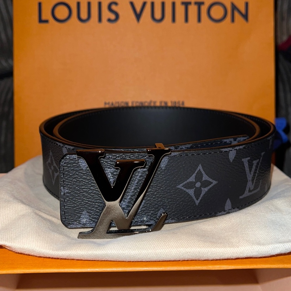 Louis Vuitton Black LV Print Reversible Belt